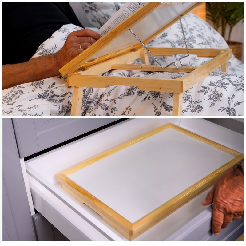 Tablette de lit inclinable