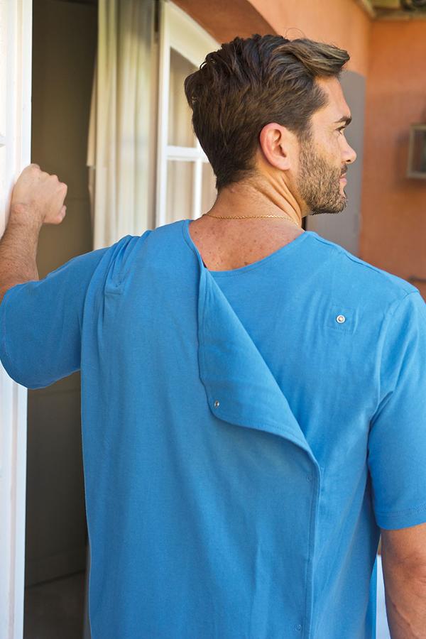 Chemise de nuit homme - Ouverte dos croisé - SAC