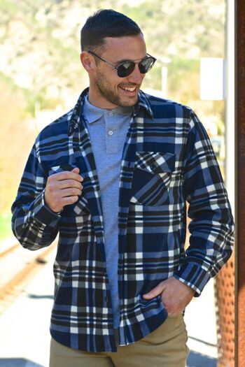 Surchemise à carreaux marine