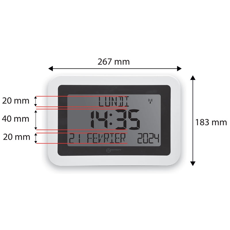 Horloge calendrier LCD Viso 10 Geemarc