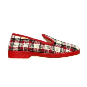 Chausson femme Lady - vichy rouge et blanc - Soir & Matin