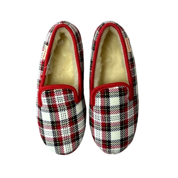 Chausson femme Lady - vichy rouge et blanc - Soir & Matin