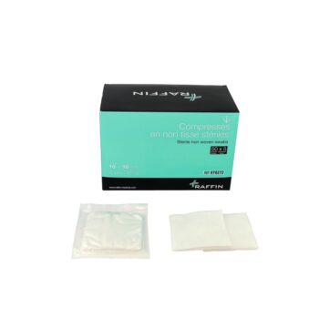 Compresse non-tissée stérile Raffin en 10 par 10 cm