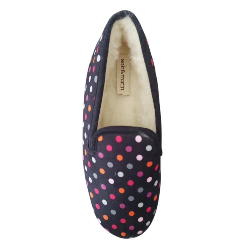 Chausson femme - Noir et fuchsia - Soir et lune - Soir et Matin – Image 4