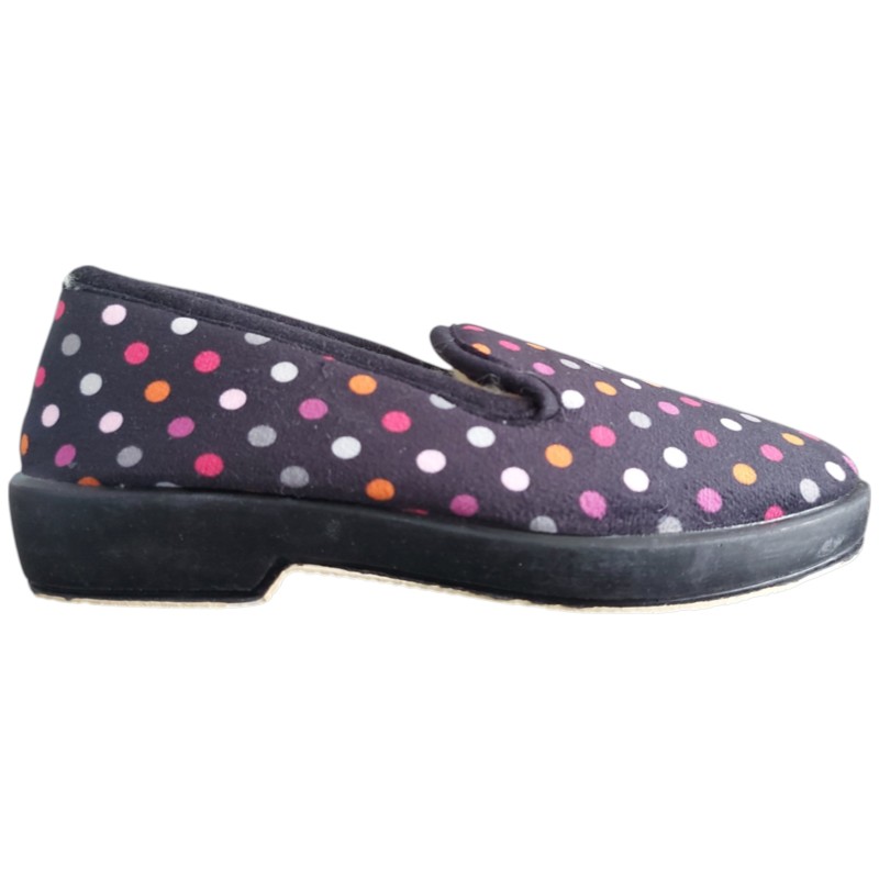 Chausson femme - Noir et fuchsia - Soir et lune - Soir et Matin